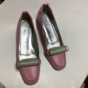 LOUISON Paris Ballerinas All Leather Size 38 European Pink Low Heels Leather